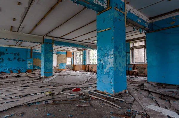 Uvnitř Zničené Školy Válce Ukrajina — Stock fotografie