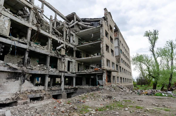 Destruyó Guerra Construcción Escolar Ucrania —  Fotos de Stock