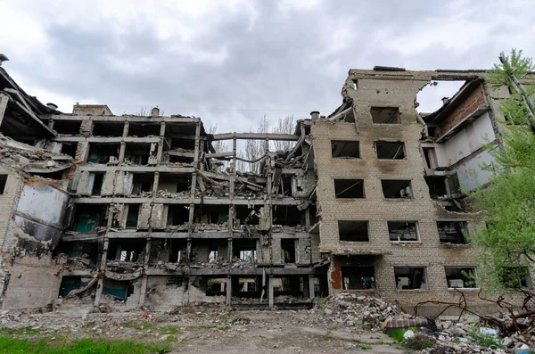 Zničena Školní Budování Války Ukrajině — Stock fotografie