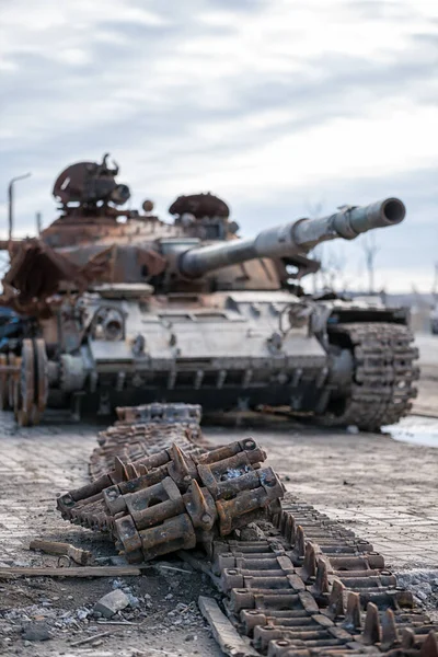 Rusya Ile Ukrayna Daki Sokak Savaşında Hasar Gördü — Stok fotoğraf