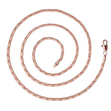 Beyaz zemin üzerinde altın zincir makro fotoğrafçılık