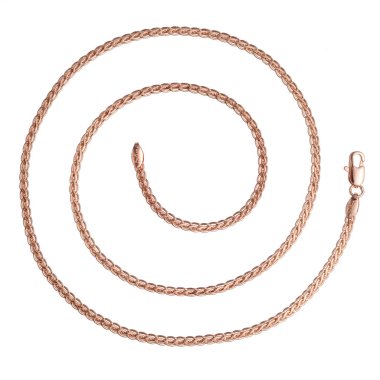 Beyaz zemin üzerinde altın zincir makro fotoğrafçılık