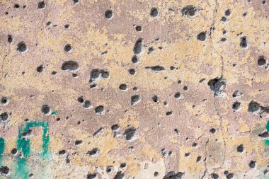 pattern explosion-damaged wall of the house of the war in Ukraine