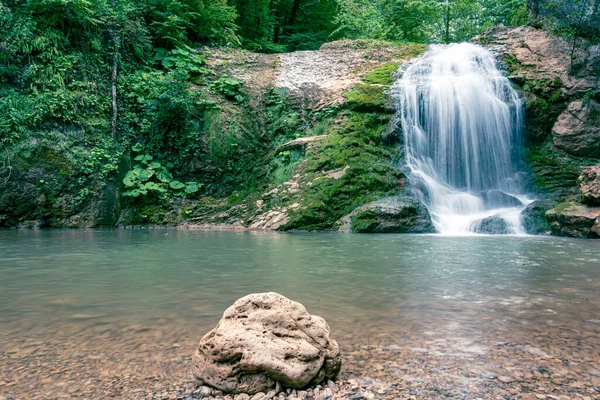 stock image waterfall in the jungle of thailand without people landscape