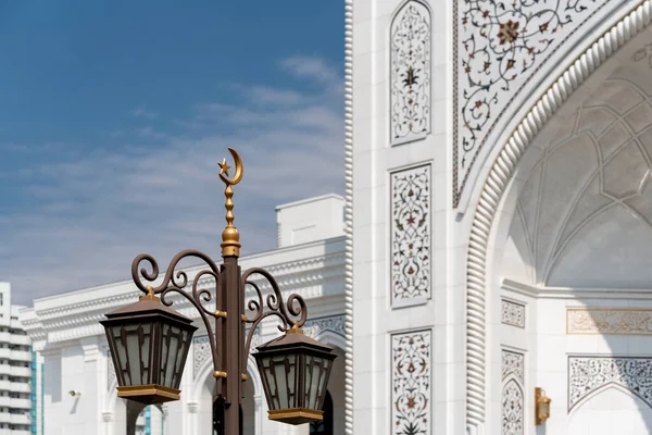 Minaret Mosquée Islamique Traditionnelle Grozny Tchétchénie Russie — Photo