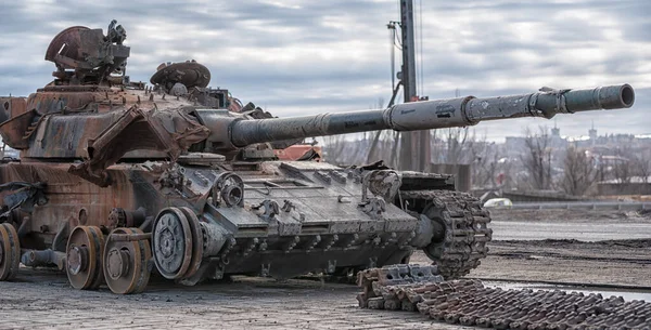 Rusya Ile Ukrayna Daki Sokak Savaşında Hasar Gördü — Stok fotoğraf