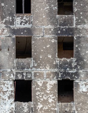 destroyed and burned houses in the city Russia Ukraine war