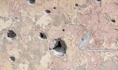 pattern explosion-damaged wall of the house of the war in Ukraine