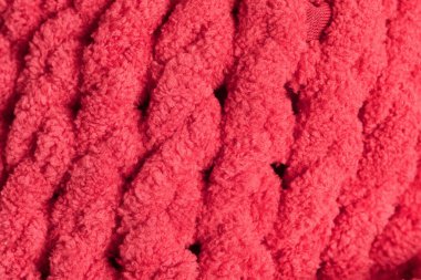 Örgü yün giysiler, el yapımı. Yakın plan.