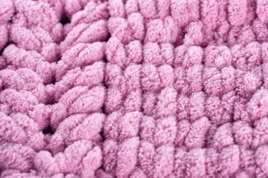 Örgü yün giysiler, el yapımı. Yakın plan.