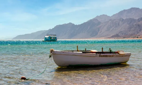 stock image old wooden fishing boat near the coast of the red sea in egypt without people