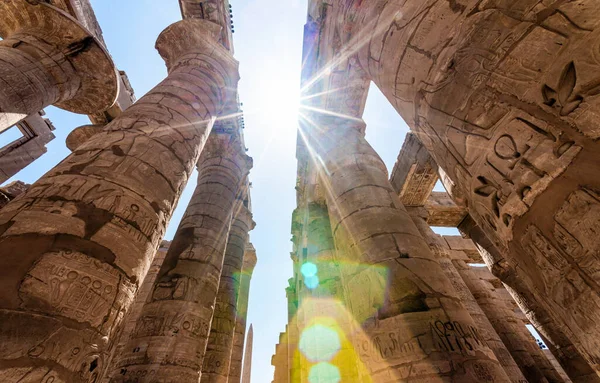 antique columns in a karnak temple in luxor in egypt