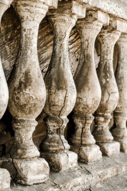 antika küçük sütunları closeup satırı