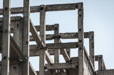 beton bloklardan bir binanın soyut arka plan parçası