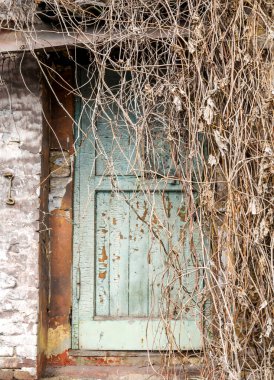 Eski, eski, ahşap kapı. Arka planı kapat.