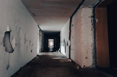 inside a destroyed and burnt house war in Ukraine with Russia