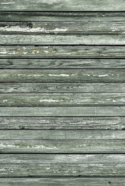 Yeşil boyayla boyanmış eski ahşap yüzeyin desen yapısı