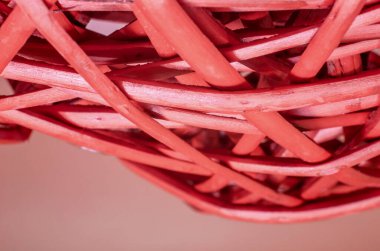 red wooden rattan macro close up abstract background