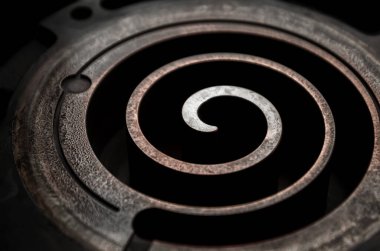 Metal spiral parça mekanizması endüstriyel arkaplan kapat