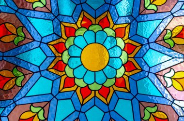 renkli cam retro tarzı pencere soyut arkaplan deseni