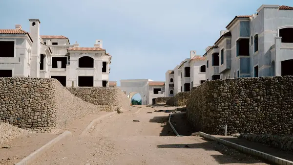 stock image empty streets and abandoned houses in Sharm El Sheikh Egypt