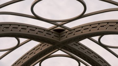 Eski bir taş yapının parçası ve binanın klasik dekorunun bir parçası soyut mimari arka plan deseni