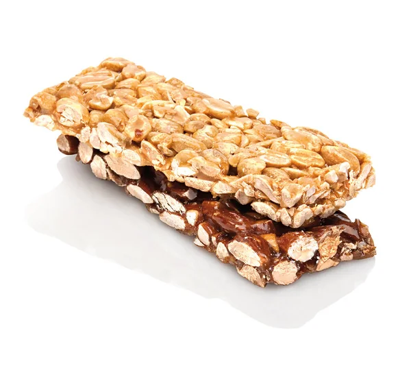 Two Stacked Nut Bars — Stock Photo, Image