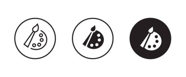 Renk paleti, renk paleti, renk paleti simgesi, çoklu renk, sanat, tasarımcı, çizim simgesi logosu illüstrasyonu, düzenlenebilir vuruş, beyaz üzerine izole düz tasarım biçimi