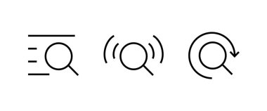 Büyüteç simgesi. Arayın ve büyüteç simgesi bulun. Büyüteç, Zoom, Loupe, simgeler düğmesi, vektör, işaret, sembol, logo, illüstrasyon, düzenlenebilir vuruş, düz tasarım biçimi beyaz üzerine izole edilmiş
