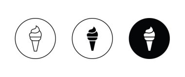 Ice cream icon isolated on background. Dessert icecream icon symbol logo illustration,editable stroke, flat design style isolated on white