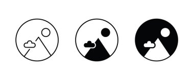 Mountain on a peak, Top of mountain icon vector, Mount, Climbing, conquered, way up, high in, Hiking icon symbol logo illustration, editable stroke, flat design style isolated on white