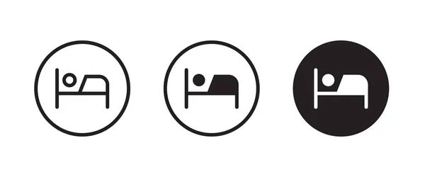 Person Bed Icon Sleeping Shelter Sleep Hotel Motels Guest House Gráficos vectoriales