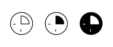 Circle quarter. Pie diagram chart 25 percent . Fraction parts. Numerator, denominator and dividing line. Scientific mathematics icon symbol logo illustration,editable stroke, flat design