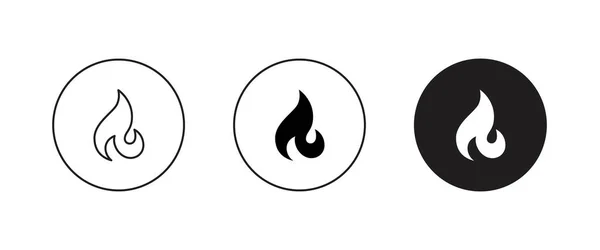 Fuego Llama Icono Plantilla Vectorial Precaución Caliente Comida Picante Símbolo Ilustración de stock