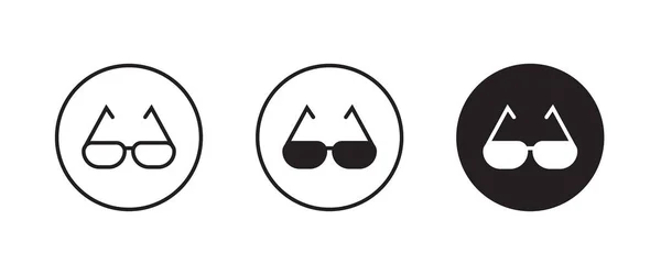 Ikona Szkła Słonecznego Okulary Przeciwsłoneczne Eye Frames Symbol Wektora Ilustracja Ilustracja Stockowa
