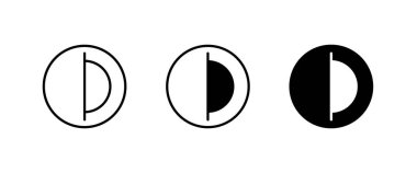 half circle, Halved round badge icon symbol logo illustration,editable stroke, flat design style isolated on white