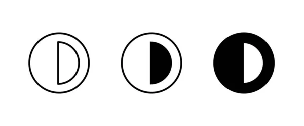 Half Circle Halved Badge Icon Symbol Logo Illustration Editable Stroke Vector de stock
