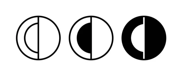 Half Circle Halved Badge Icon Symbol Logo Illustration Editable Stroke ストックベクター