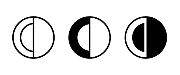 Meio Círculo Ilustração Redonda Símbolo Ícone Emblema Metade Curso Editável Gráficos Vetores