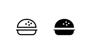 Burger Hamburger simge illüstrasyon web sitesi mobil logo uygulaması Ui tasarım, et, sığır eti, gıda, marul, sandviç, yemek, ızgara, domates, topuz, atıştırmalık, soğan peynir işareti sembolü Fast food vektör