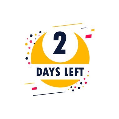 İki gün kaldı. Geri sayım tarihini söyle. Stopwatch ile soyut afiş. İmzalamak için 2 gün. Kont randevu sohbet baloncuğu teklif ediyor. Numarası olan geri sayım zamanlayıcısı.