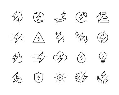 Elektrik enerjisi temiz enerji yeşil. simgeler ayarlandı, enerji, eko, Dostça Yıldırım Şimşeği Şimşek simgesi simgesi simgesi simgesi simgesi düzenlenebilir çizim çizgisi simgesi