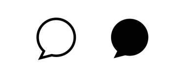 İleti simgesi kümesi konuşma baloncukları, düzenlenebilir okşama ve düz konuşma tarzı konuşma, konuşma hattı simgeleri ayarlandı, düzenlenebilir vuruş beyaz, doğrusal vektör çizgisi çizimi, sembol