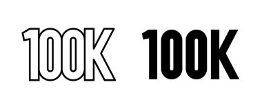 100 bin simge. Başarı onu takip etti. 100 bin takipçi geçmişi var. Ağ oluşturma tebrikleri, net arkadaş satırı simgeleri seti, düzenlenebilir vuruş, beyazı izole edilmiş, doğrusal vektör çizgisi çizimi