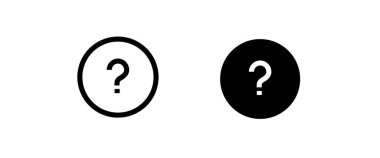 Soru Simgesi işareti çizgisi ve düz simgeler seti, düzenlenebilir vuruş beyaz, doğrusal vektör ana hatları çizimi, sembol logo tasarım biçimi