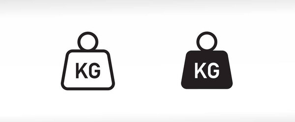 Weight heavy kg icon. Dumbbell Simple KG kilogram Scale. Heavy mass for exercise element Gym business line and flat icons set, editable stroke isolated on white, linear vector outline illustration