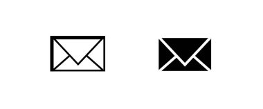 E- posta simgesi, e- posta zarfı simgeleri düğmesi, vektör, işaret, sembol, logo, illüstrasyon, düzenlenebilir vuruş, düz tasarım biçimi beyaz üzerine izole edilmiş