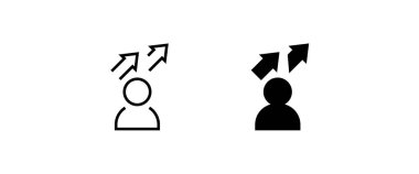 daha iyi bir iş bulmak genel kişisel ilerleme iyileştirme, nüfus artışı ikonu, sosyal kalkınma artışı, küresel demografi, insanların evrim çizgisi ve düz ikonlar, düzenlenebilir felç izole