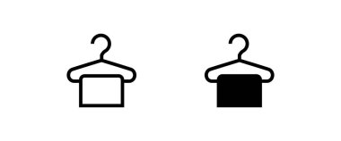 Askı simgesi. Satılık. Askı çizgisi ve düz simgeler seti, düzenlenebilir vuruş beyaz, doğrusal vektör ana hatları çizimi, sembol logo tasarım biçimi