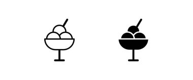 Ice cream icon isolated on background. Dessert icecream icon symbol logo illustration,editable stroke, flat design style isolated on white